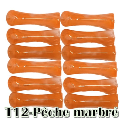 12-Tube octogonal bambou pêche marbré 8MM