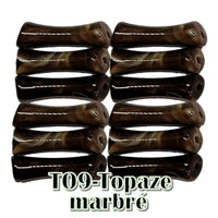 9-Tube octogonal bambou topaze marbré 8MM