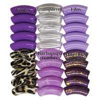 Camaieu 39- Lot mixte tubes incurvés Tigre/lilas 12MM