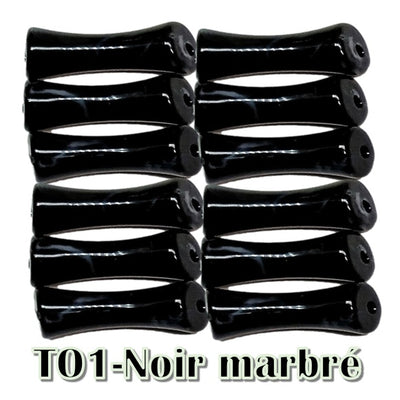 1-Tube octogonal bambou noir marbré 8MM