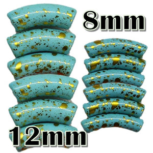 214 - Graffiti Turquoise splatter 8MM/12MM