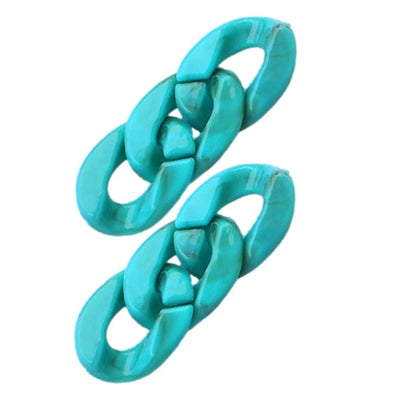 3- Vert turquoise marbré / Maillons de chaines - 23MM