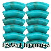 48-Vert turquoise marbré 8MM/12MM