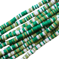 53-Multicolore vert Heishi 4mm