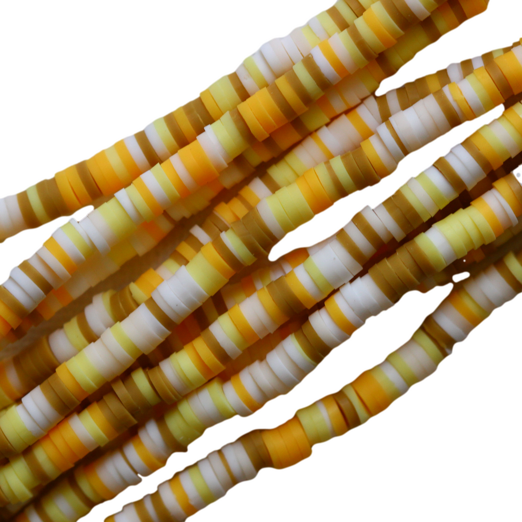 60-Multicolore jaune banane Heishi 4mm