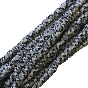 93-Pixel blanc gris noir Heishi 6mm