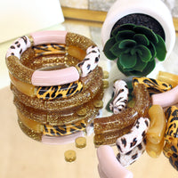 PACKS bracelets, Glitter doré et rondelles en plaqué or 18k