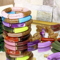 PACKS bracelets, Glitter doré et rondelles en plaqué or 18k