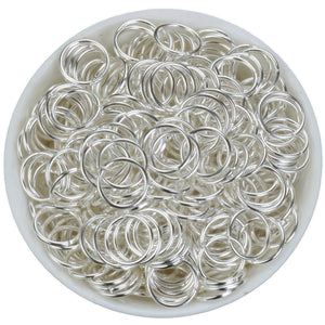 10MM- Anneaux ouverts argent clair x 50pcs