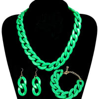 3- Vert turquoise marbré / Maillons de chaines - 23MM